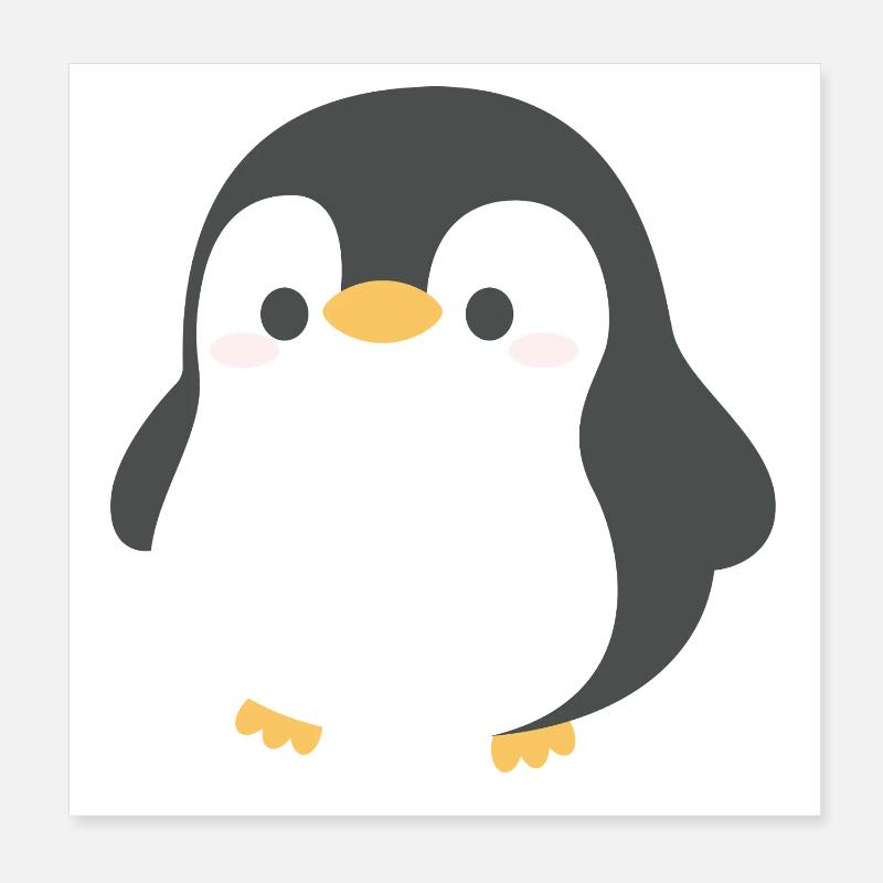 Chibi-Pinguin-Silhouette Poster 20x20 cm