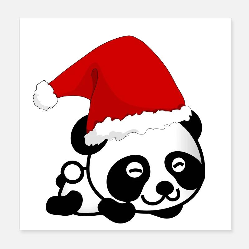 Panda de Noël, Panda, Noël Poster 20 x 20 cm