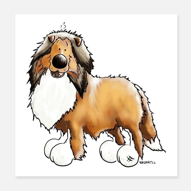 Collie - Rough Collie - Rough Poster 8" x 8" (20x20 cm)