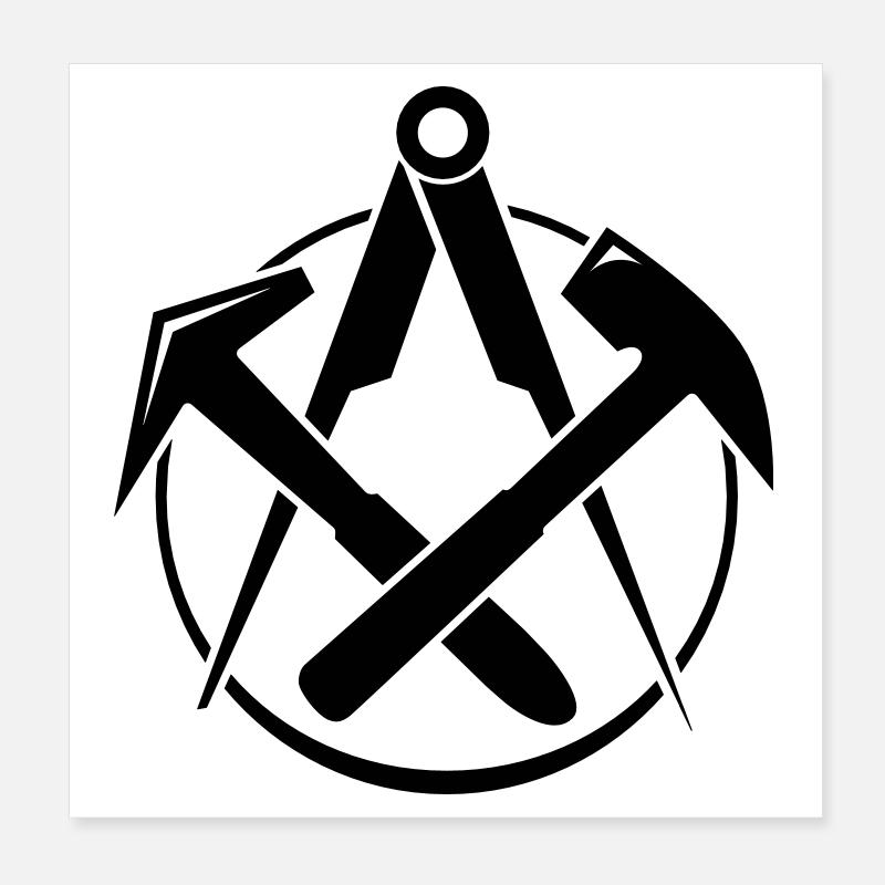 Dachdecker Zunft Poster 20x20 cm