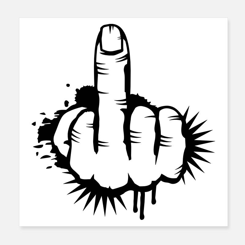 Middle finger Graffiti Poster 8" x 8" (20x20 cm)