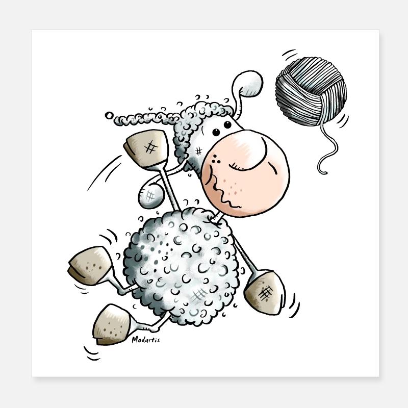 Sportliches Schaf Poster 20x20 cm
