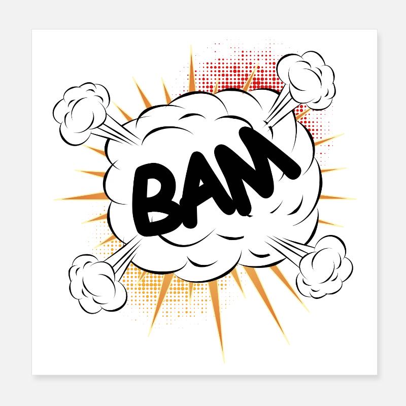 Bam comic fight cloud pour vos propres textes et motifs Poster 20 x 20 cm
