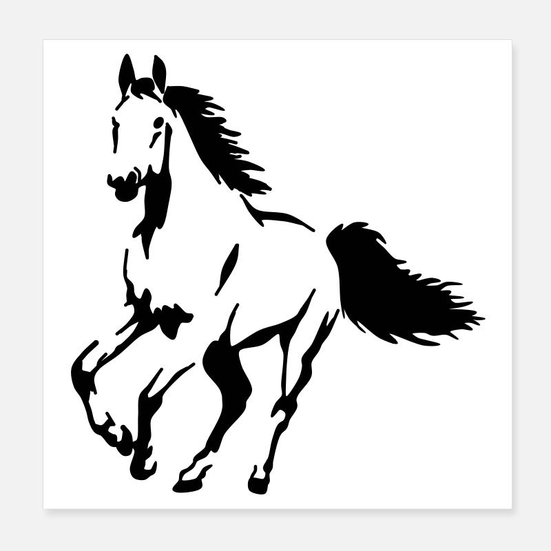 stallion - mare - foal - horse Poster 8" x 8" (20x20 cm)