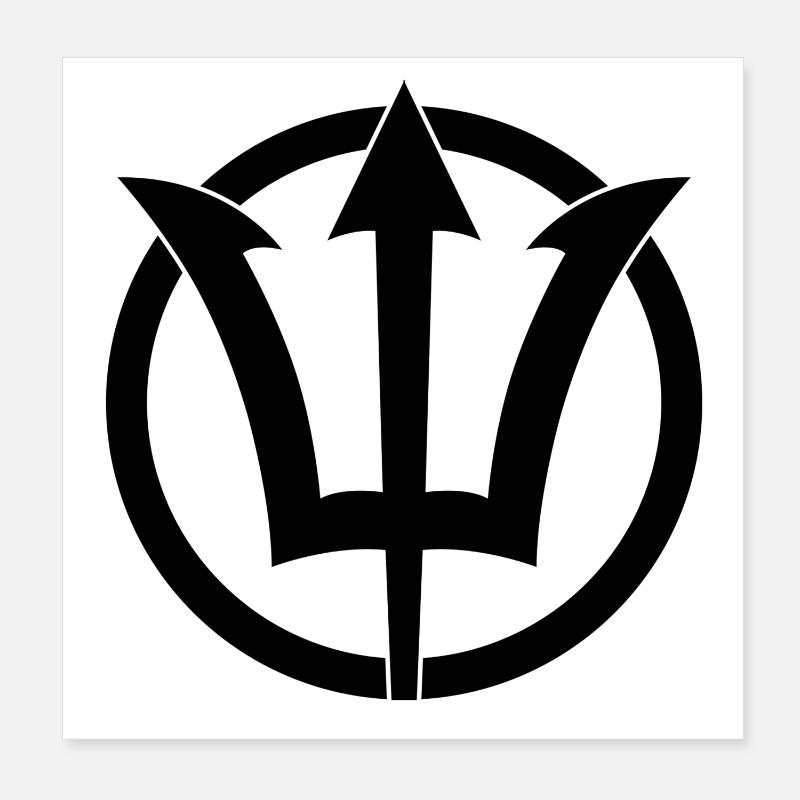 Poseidon-Dreizacksymbol Poster 20x20 cm