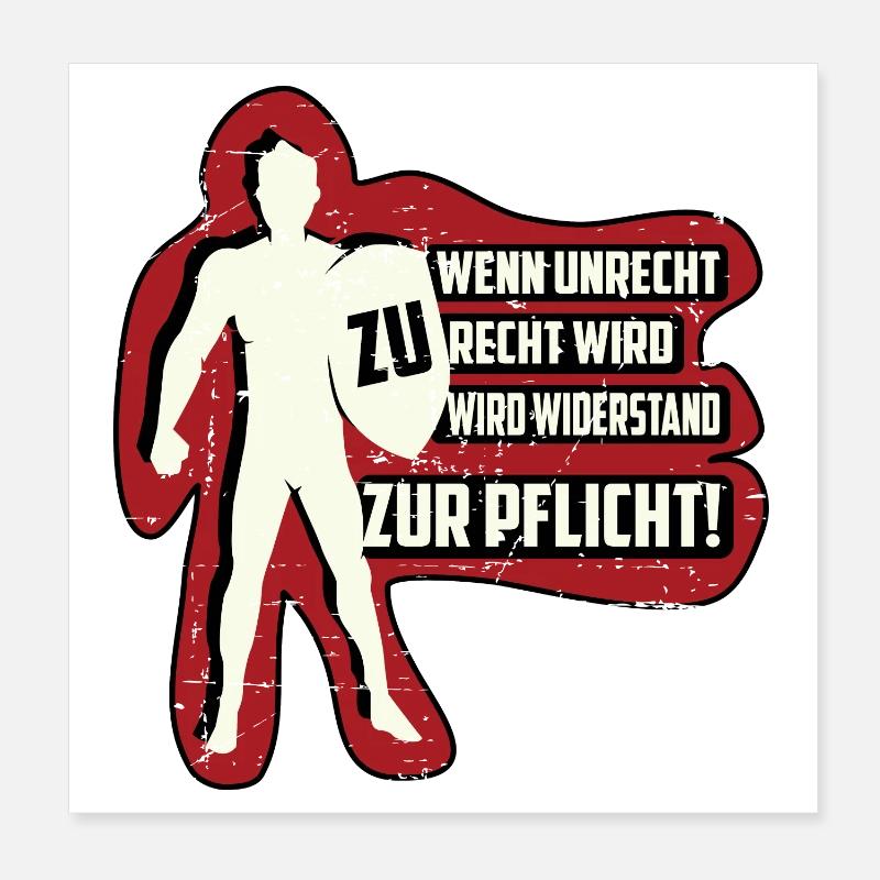 WENN UNRECHT ZU RECHT WIRD Poster 20x20 cm