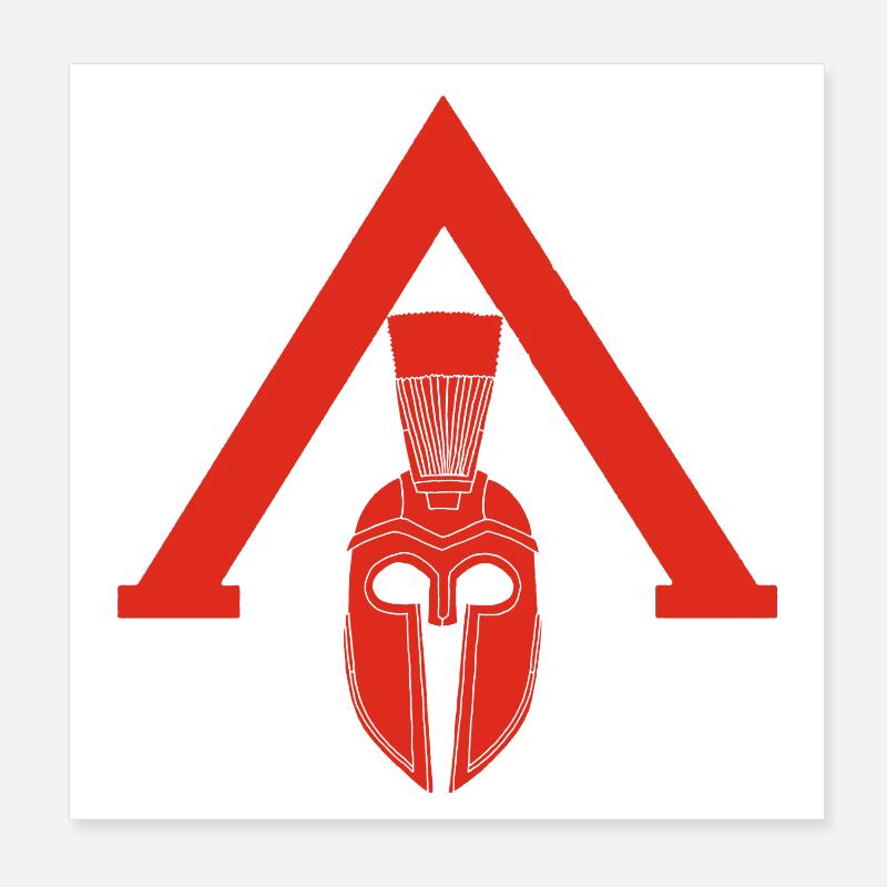 Symbole spartiate rouge Poster 20 x 20 cm