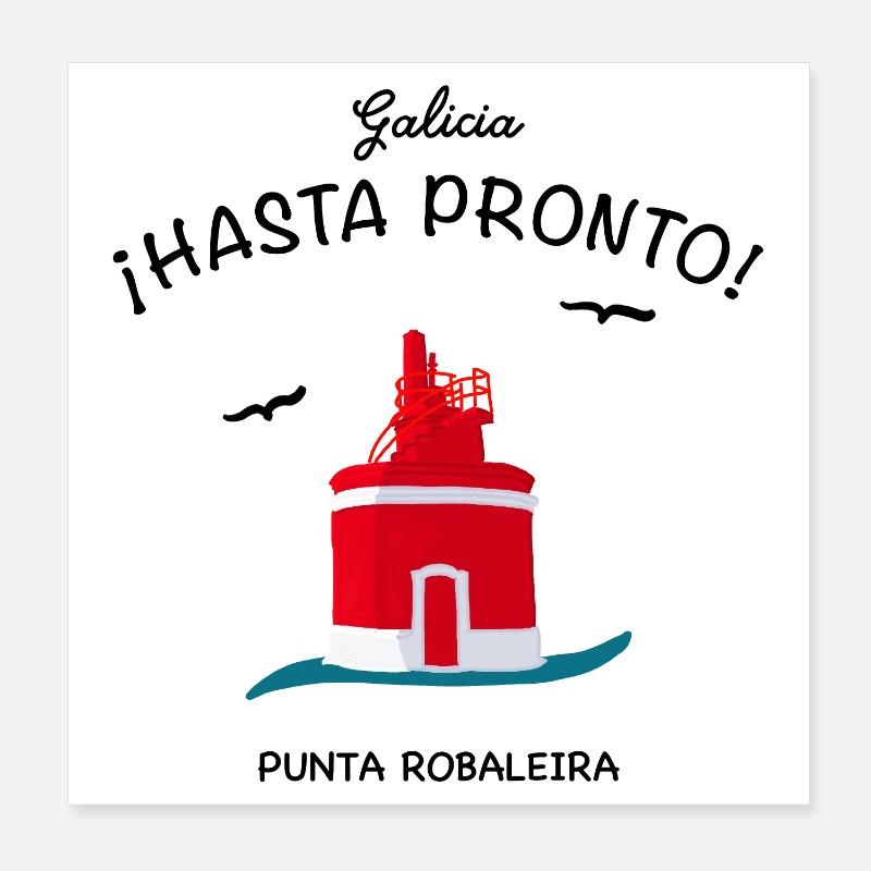 Galicien, Leuchtturm Punta Robaleira, Spanien Poster 20x20 cm