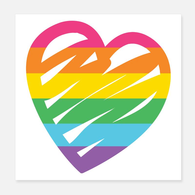 LGBTQ-Regenbogenherz Poster 20x20 cm