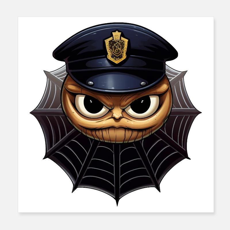Police des araignées Poster 20 x 20 cm