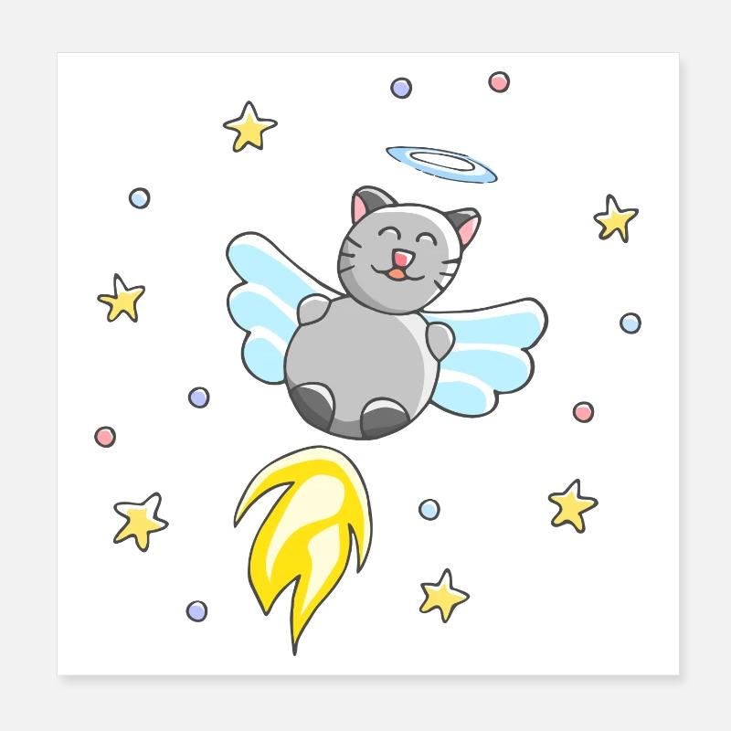 Ange - Motif mignon de chat Poster 20 x 20 cm