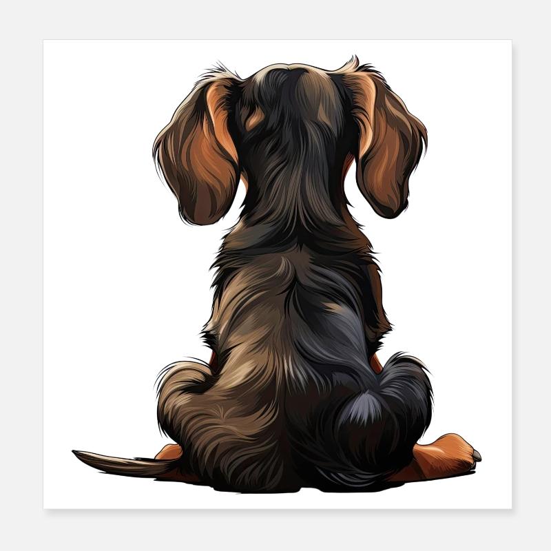 Teckel Poster 20 x 20 cm