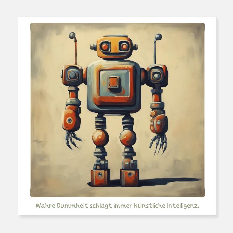 spruch statement roboter intelligenz retro nerd lo Poster 20x20 cm