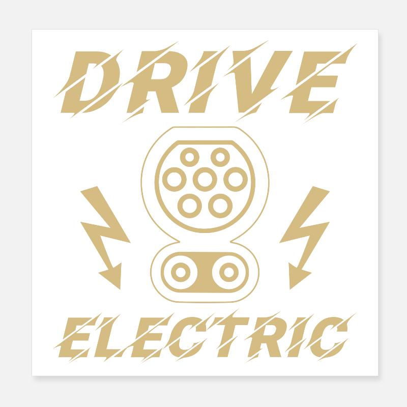 Drive Electric CCS Combo 2 Supercharge Elektro Poster 8" x 8" (20x20 cm)