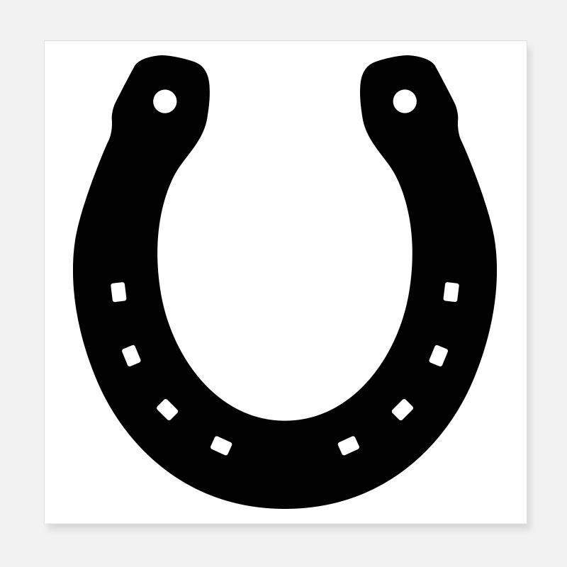 Fer à cheval Cheval Bonne Chance Symbole Couleur de surface Poster 20 x 20 cm