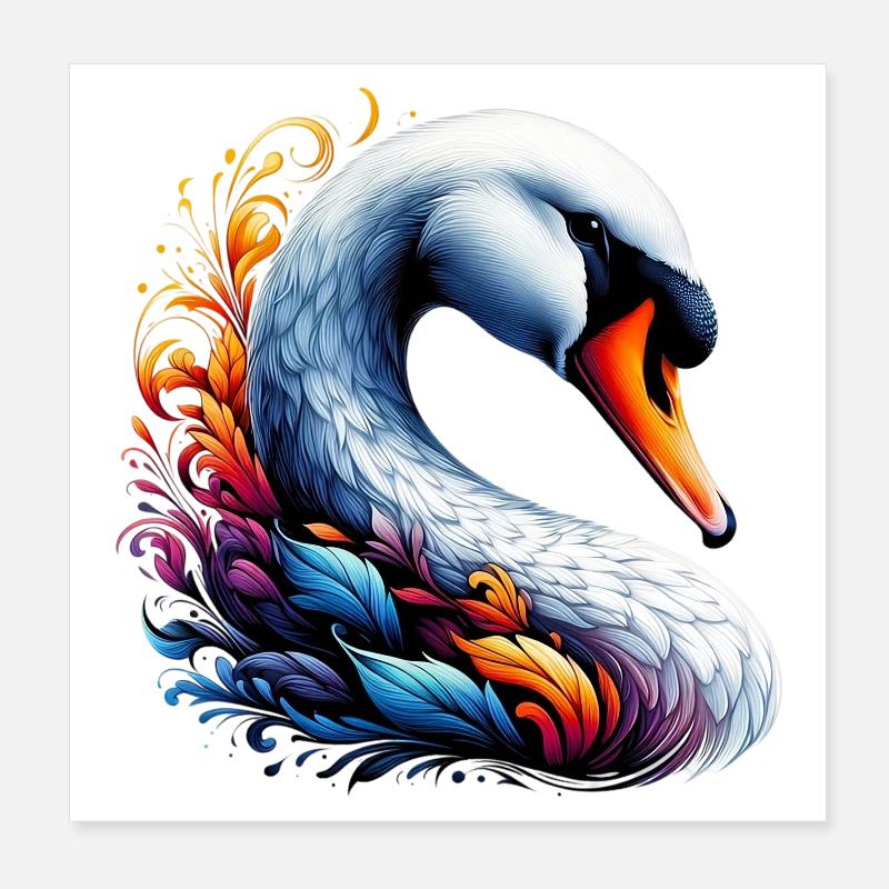 Schwan Poster 20x20 cm