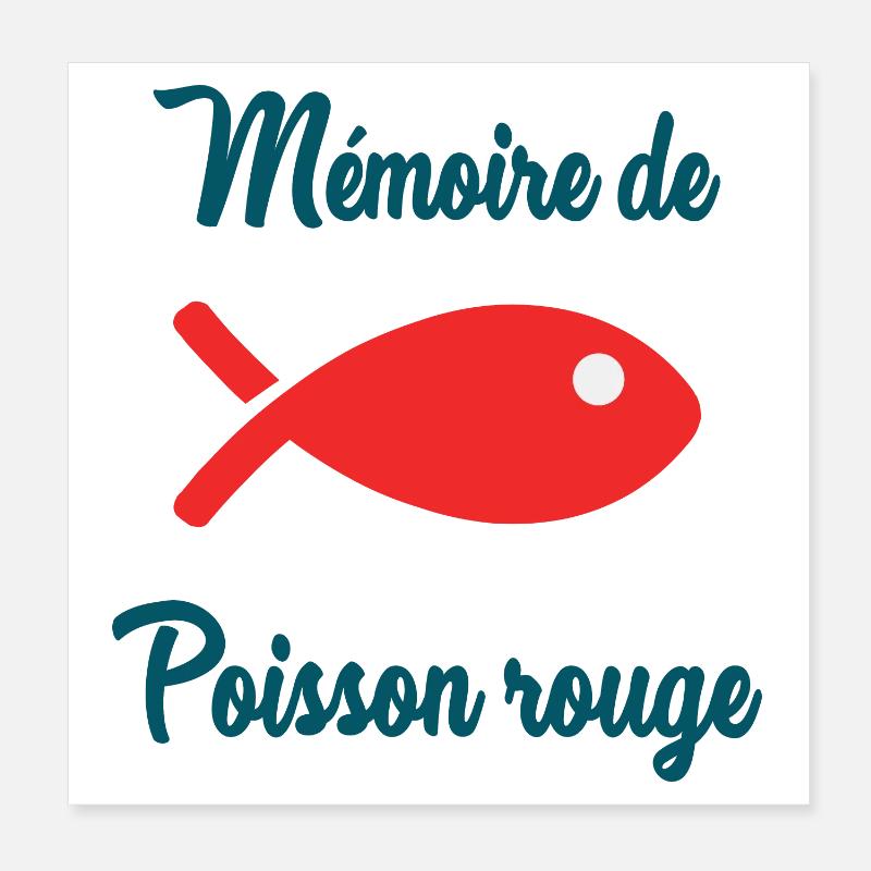 POISSON ROUGE. POISSON. MEMOIRE Poster 20 x 20 cm