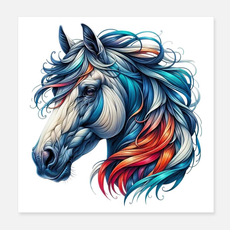 Pferd Poster 20x20 cm