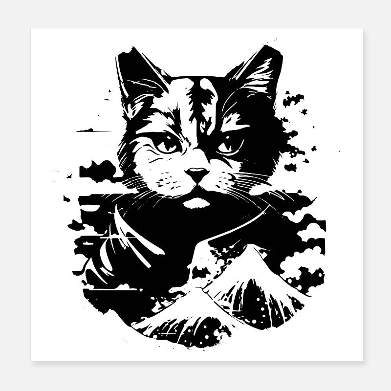 Look d’anime de chat Poster 20 x 20 cm