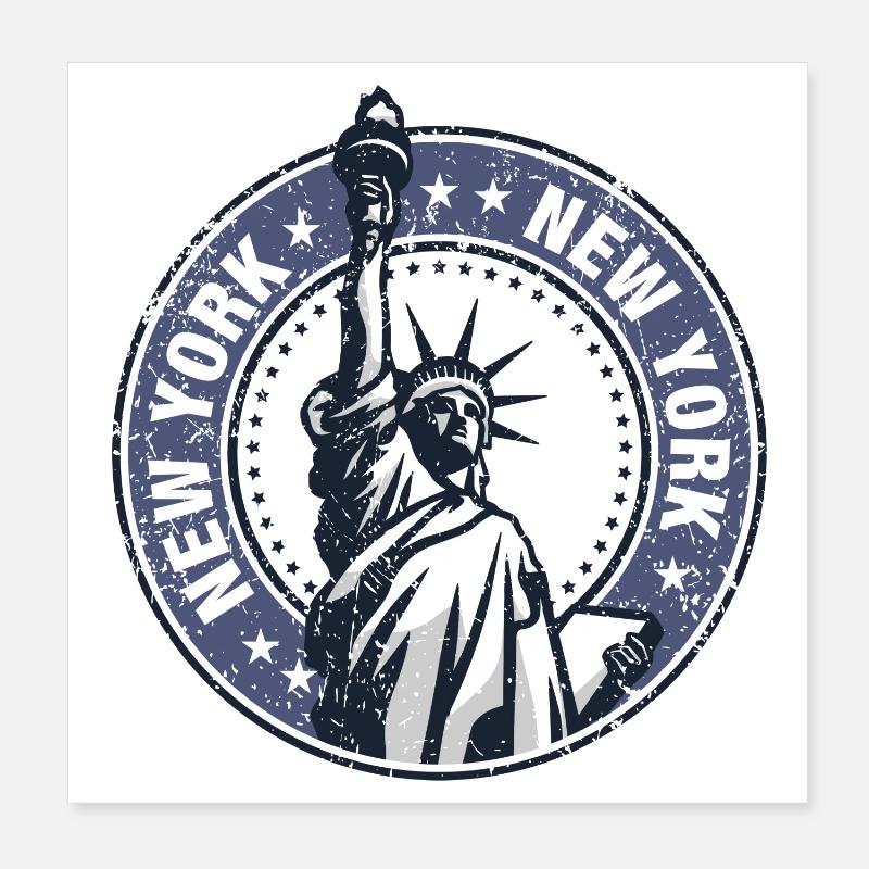 Cocarde de la Statue de la Liberté, NYC Poster 20 x 20 cm