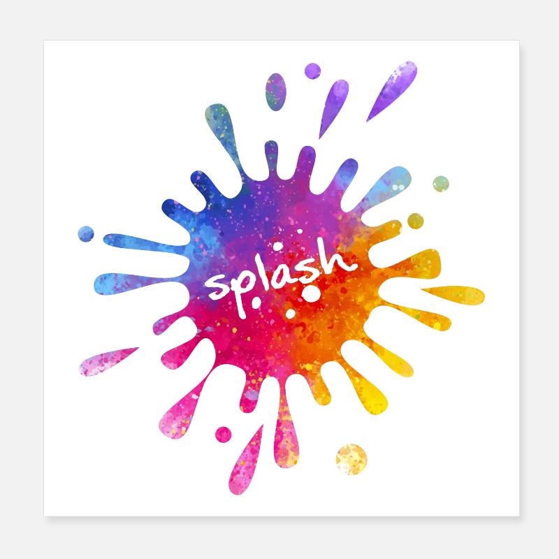 Splash - éclaboussure de couleur colorée Poster 20 x 20 cm