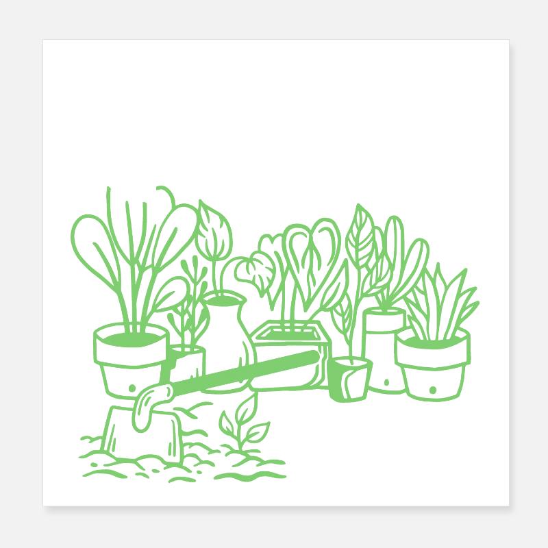 Gartenarbeit Gärtner Poster 20x20 cm
