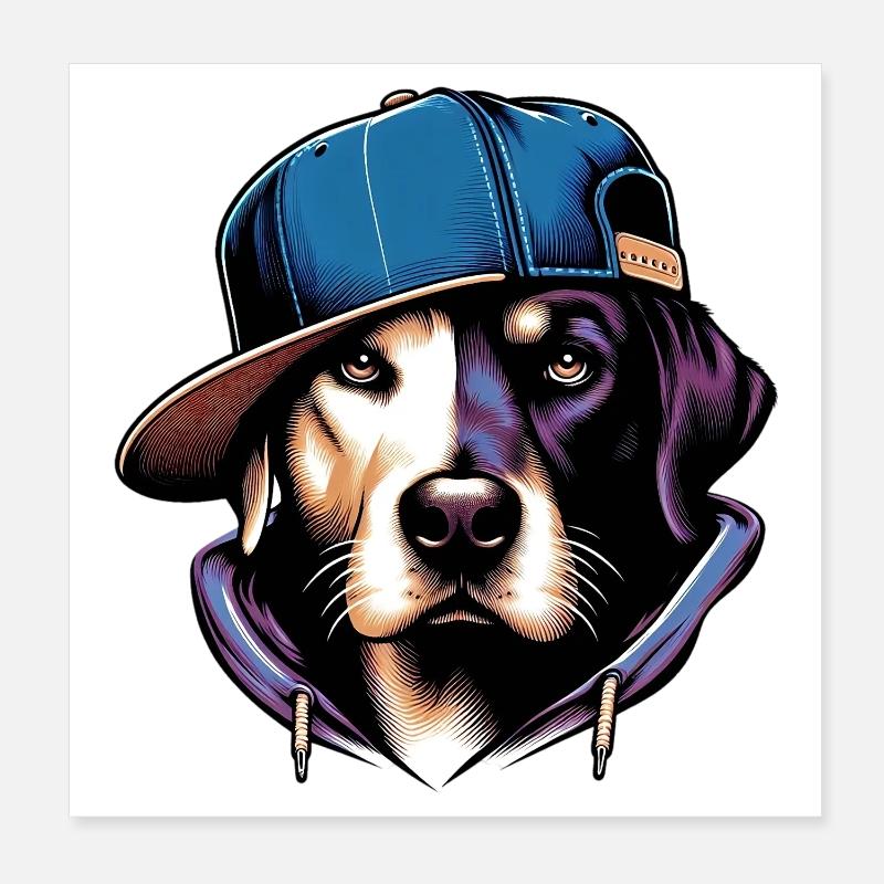 Hund Poster 20x20 cm
