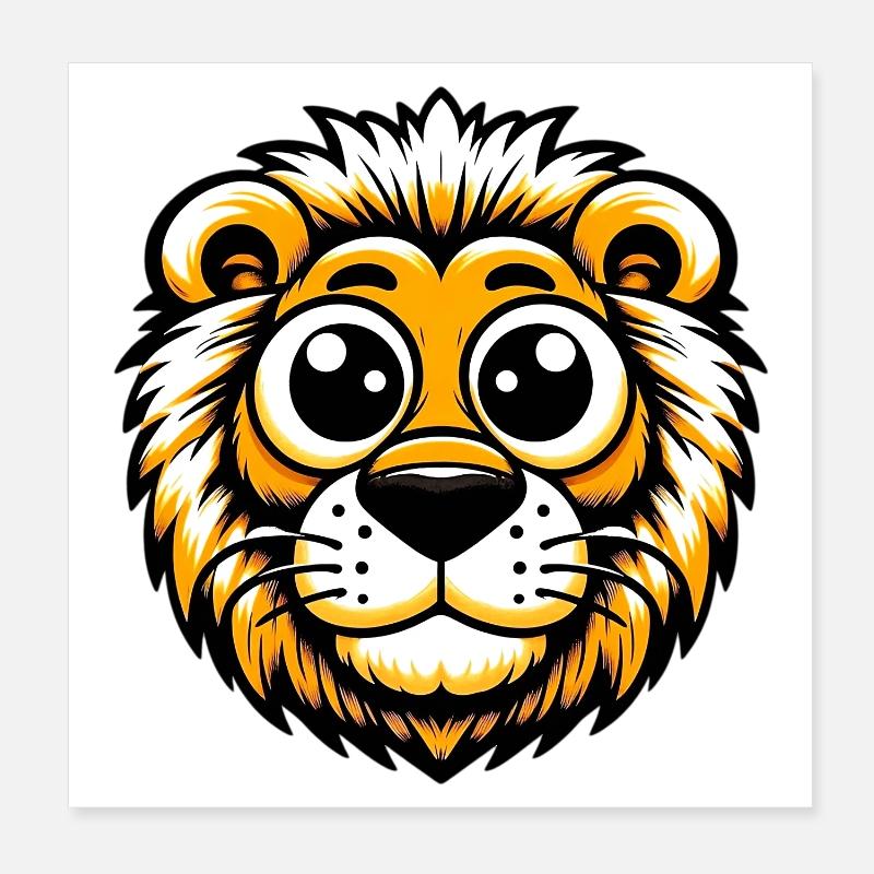 Lion Poster 20 x 20 cm