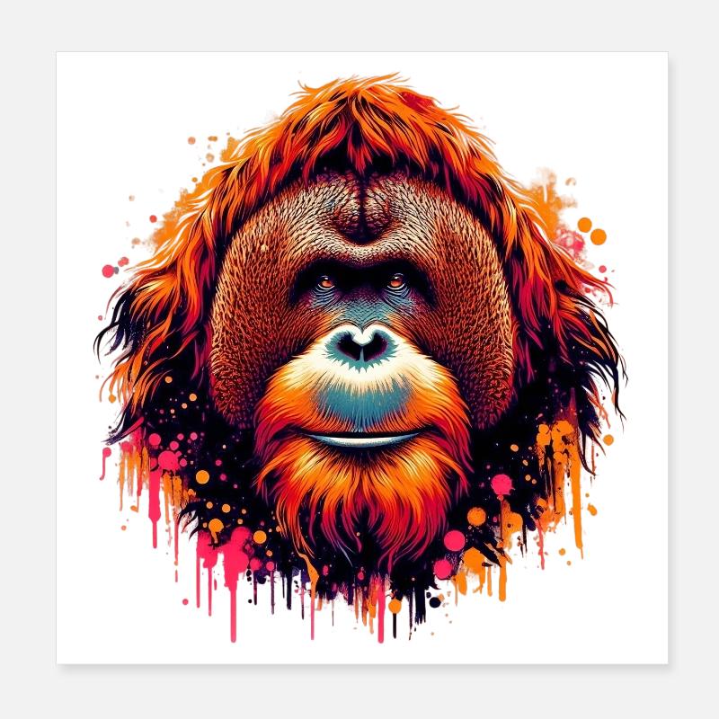 Orang-Utan-Affe Poster 20x20 cm
