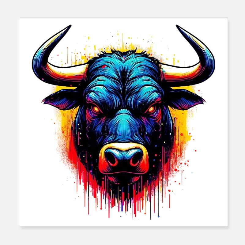 Stier Poster 20x20 cm