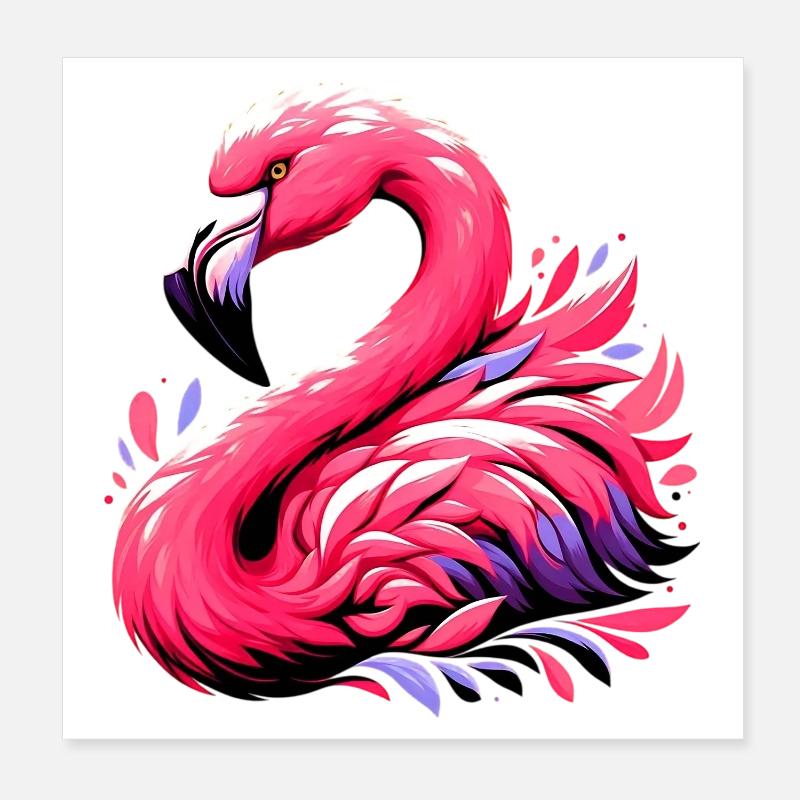 Flamant Poster 20 x 20 cm