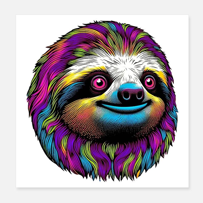 Sloth Poster 8" x 8" (20x20 cm)