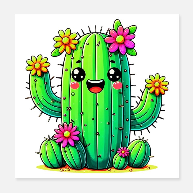 Cactus Poster 8" x 8" (20x20 cm)