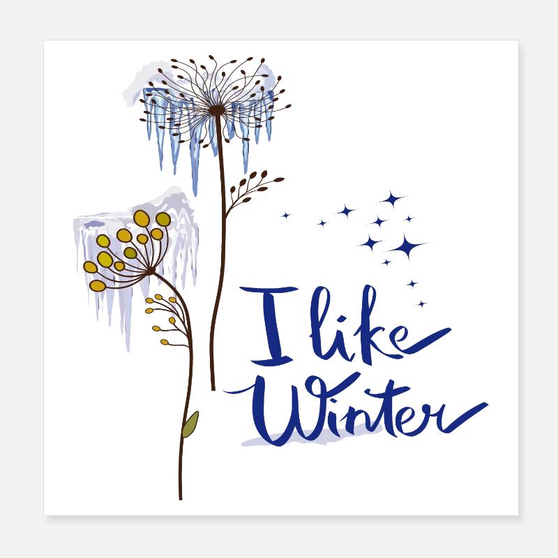 Eisblumen Winter Poster 20x20 cm