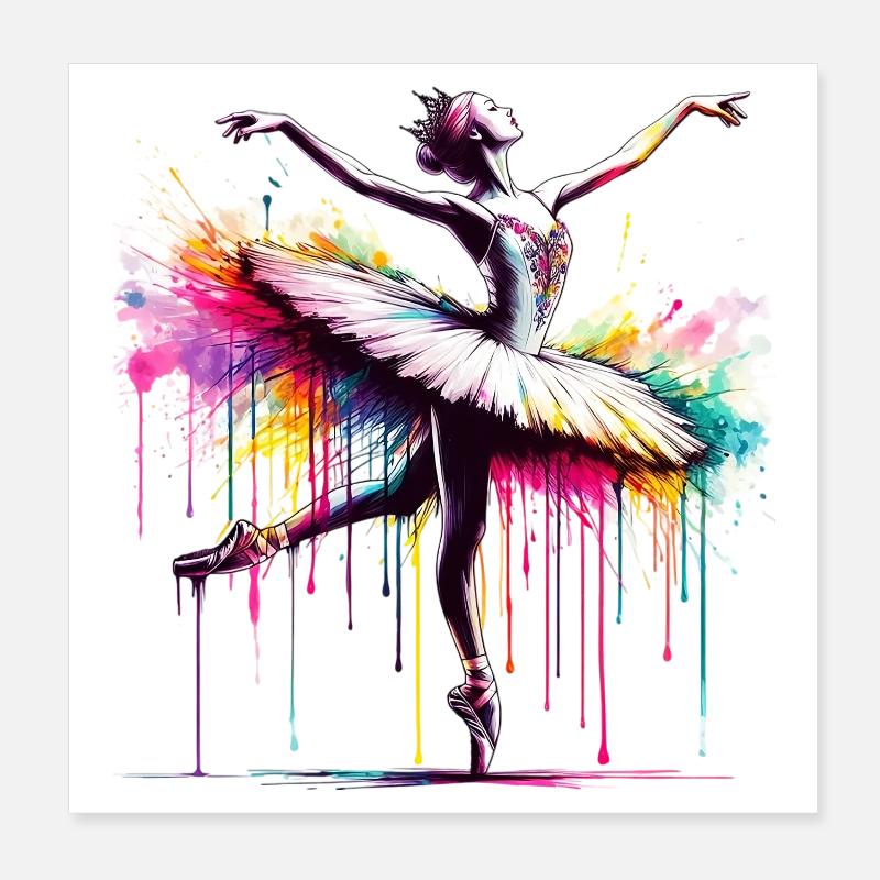 Ballet dancer with tutu Poster 8" x 8" (20x20 cm)