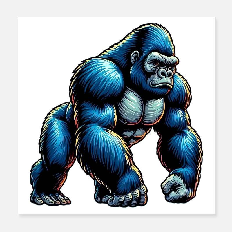 Gorilla Poster 20x20 cm