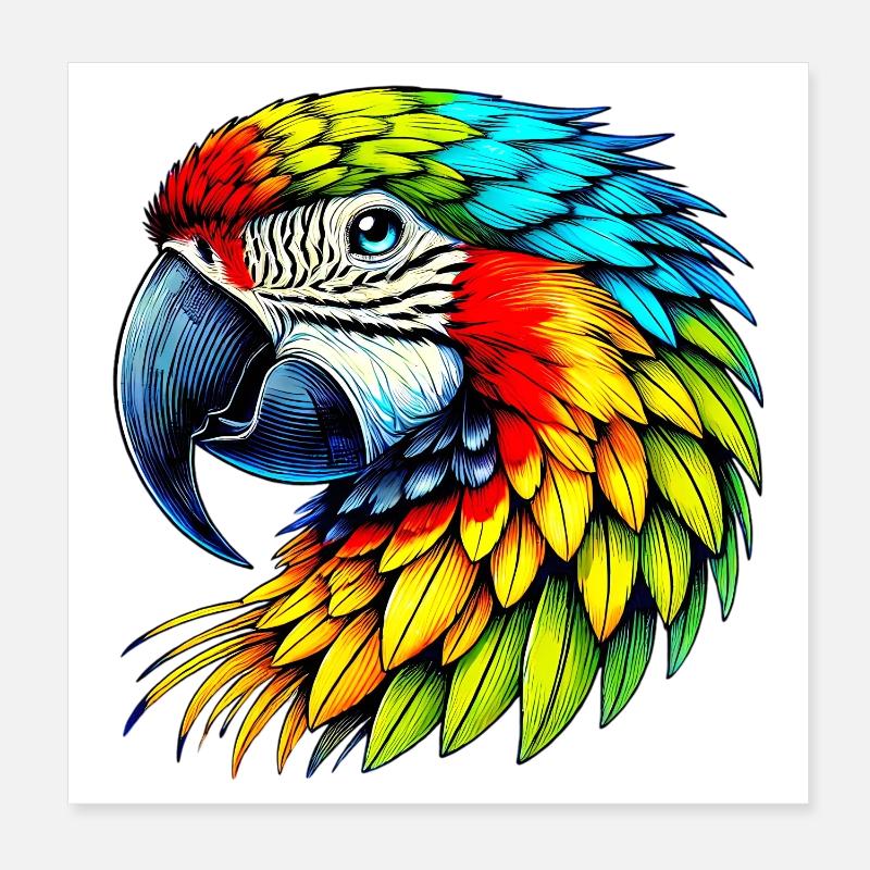 Perroquet Poster 20 x 20 cm