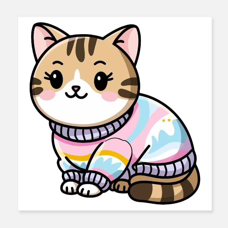 Pull douillet chat Poster 20 x 20 cm