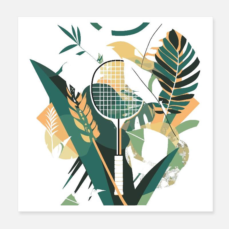 Raquette de badminton Artwork Poster 20 x 20 cm