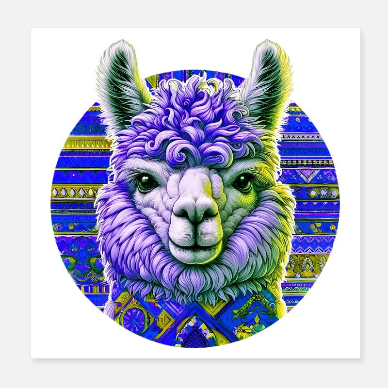 Alpaca Poster 8" x 8" (20x20 cm)
