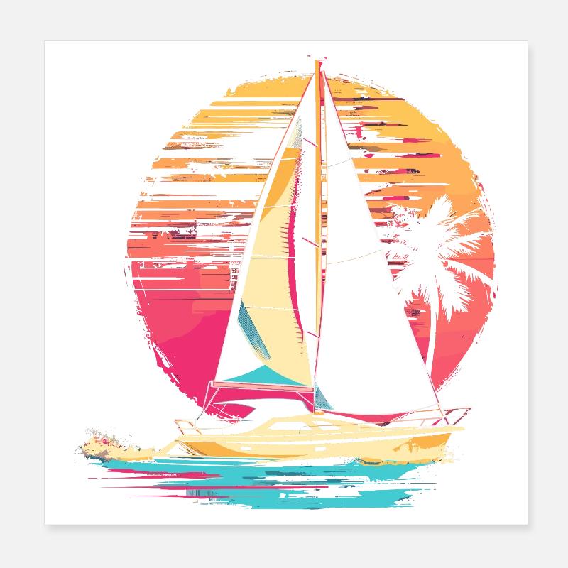 90er Segeln Poster 20x20 cm