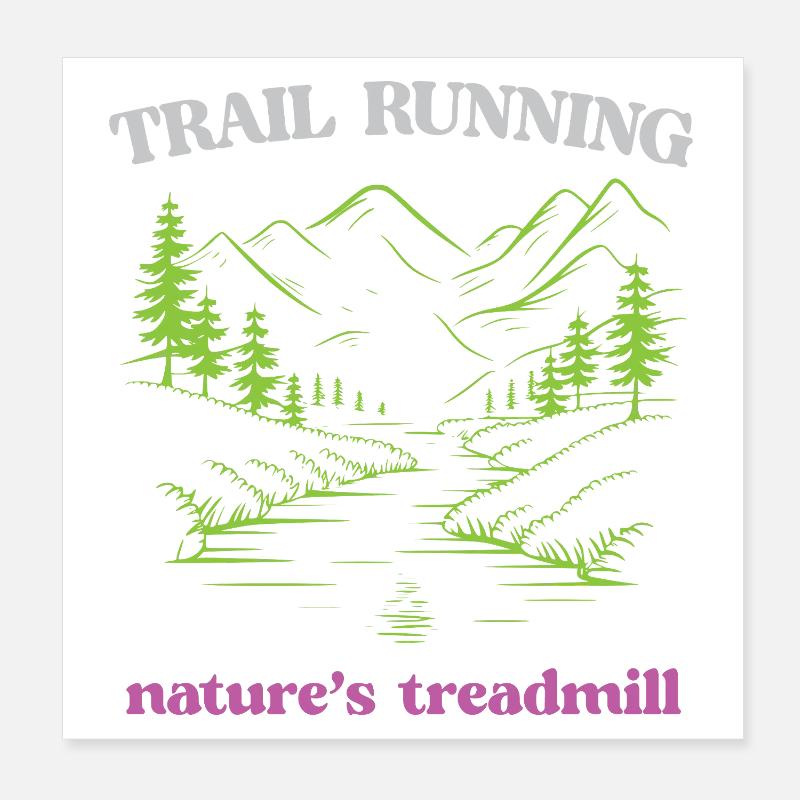 Course sur sentier - Tapis roulant de la nature Poster 20 x 20 cm