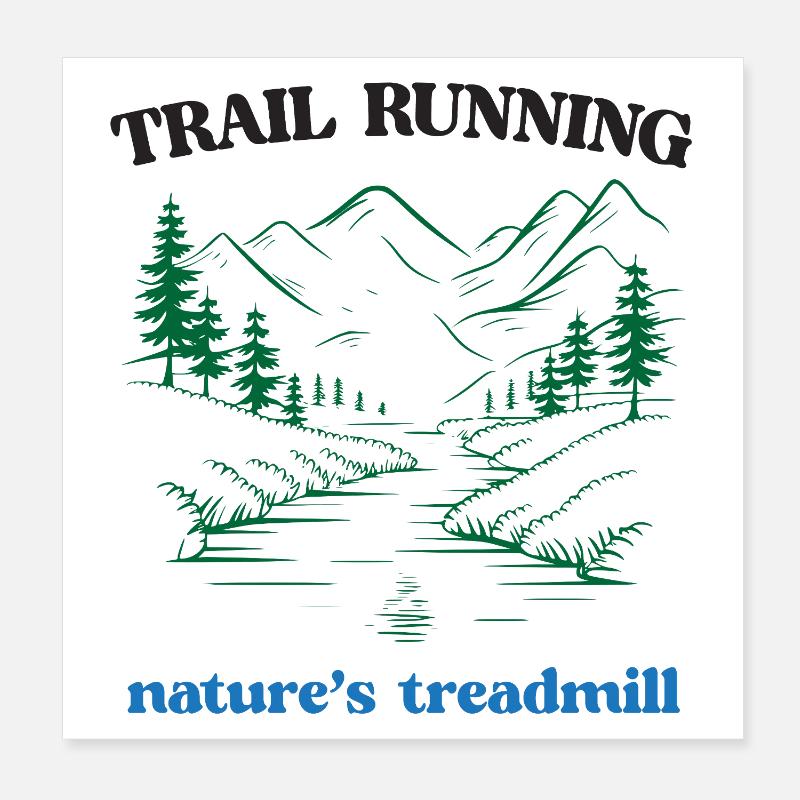 Course sur sentier - Tapis roulant de la nature Poster 20 x 20 cm