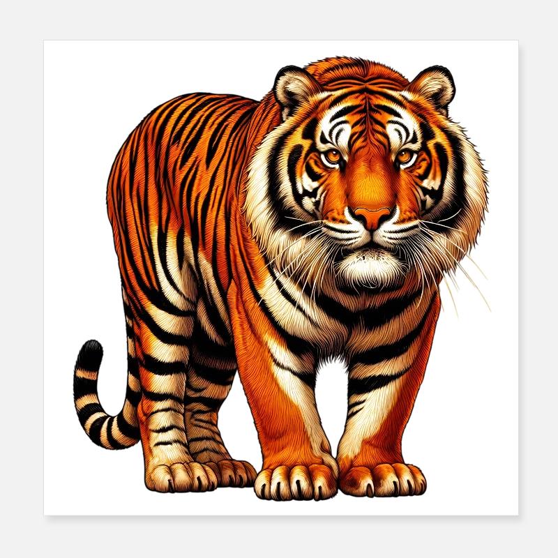 Tiger Poster 8" x 8" (20x20 cm)