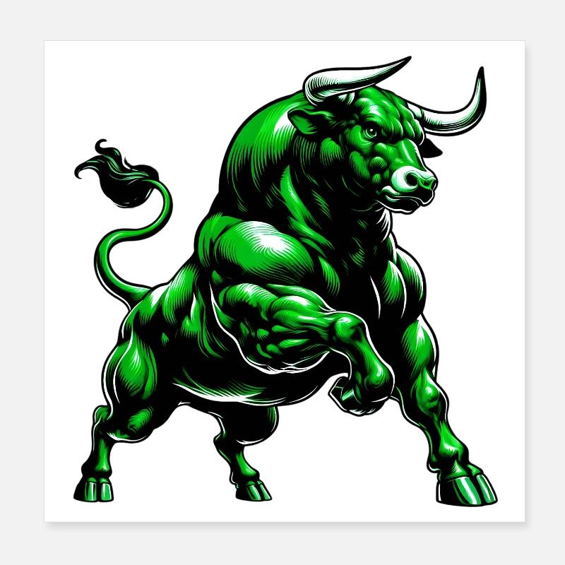 Stier Poster 20x20 cm