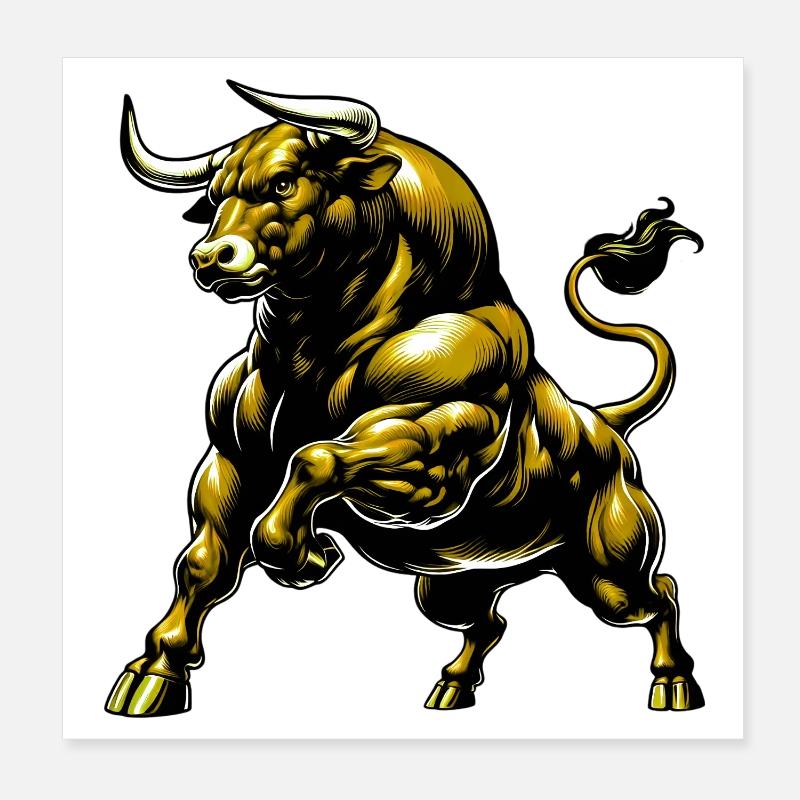Stier Poster 20x20 cm