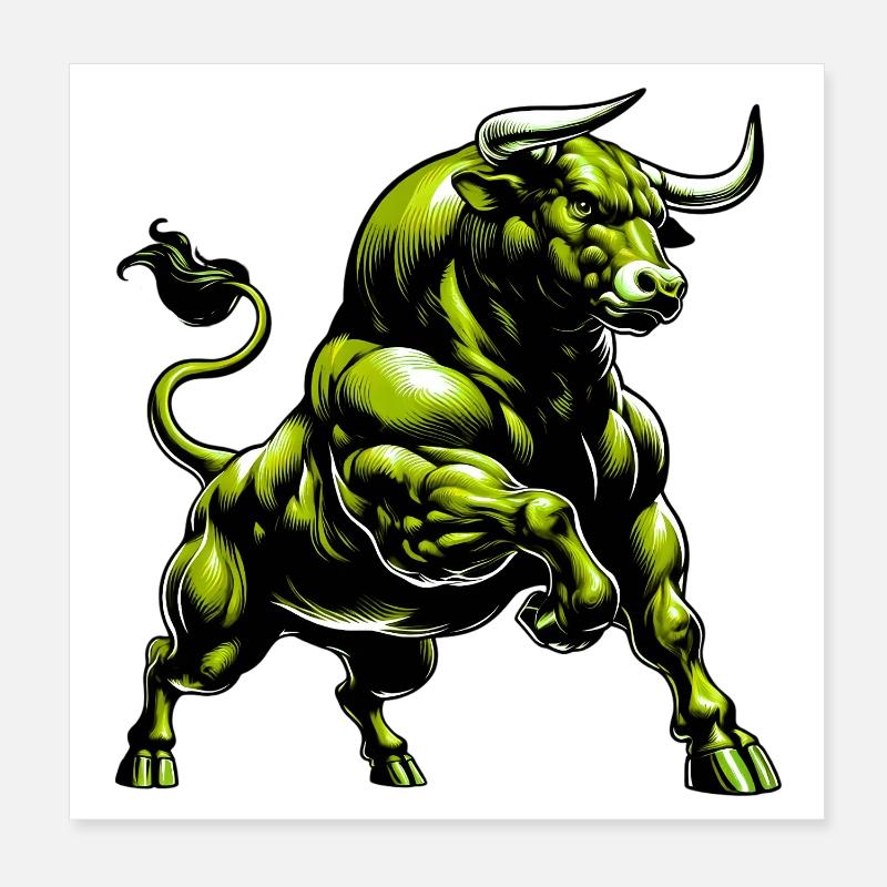Stier Poster 20x20 cm