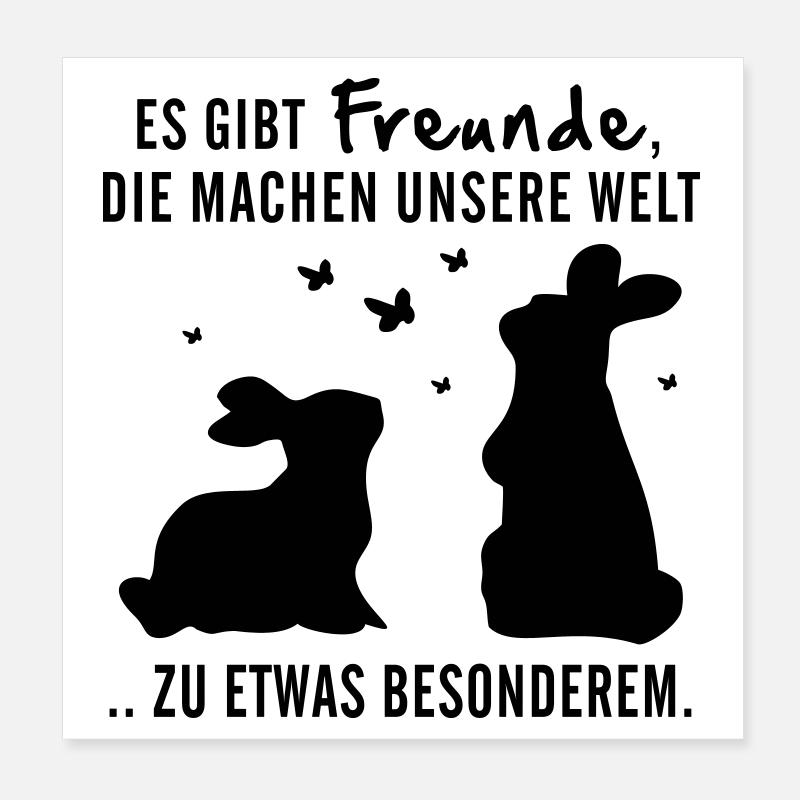 Freunde Hasen Leben Poster 20x20 cm