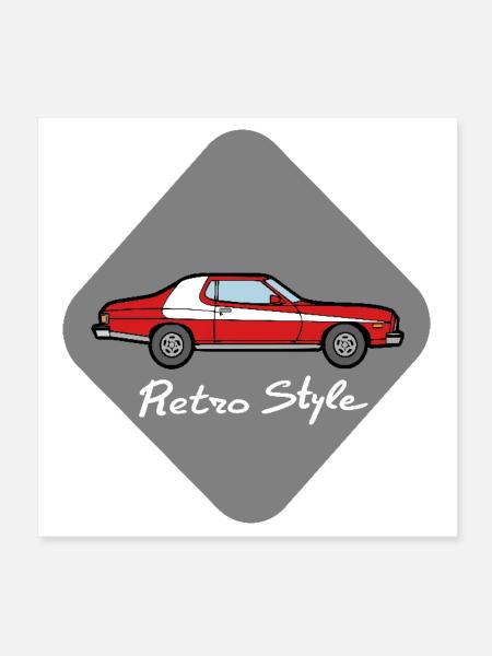 Retro-Stil - Poster 20x20 cm - Weiß - Vorne