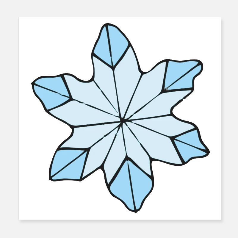 Stilvolle Blaue Eisblume design Poster 20x20 cm